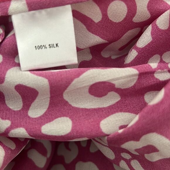 NWT TUCKER MADELINE CHEETAH IN HOT 100% SILK PINK DRESS SIZE XS - Picture 8 of 8